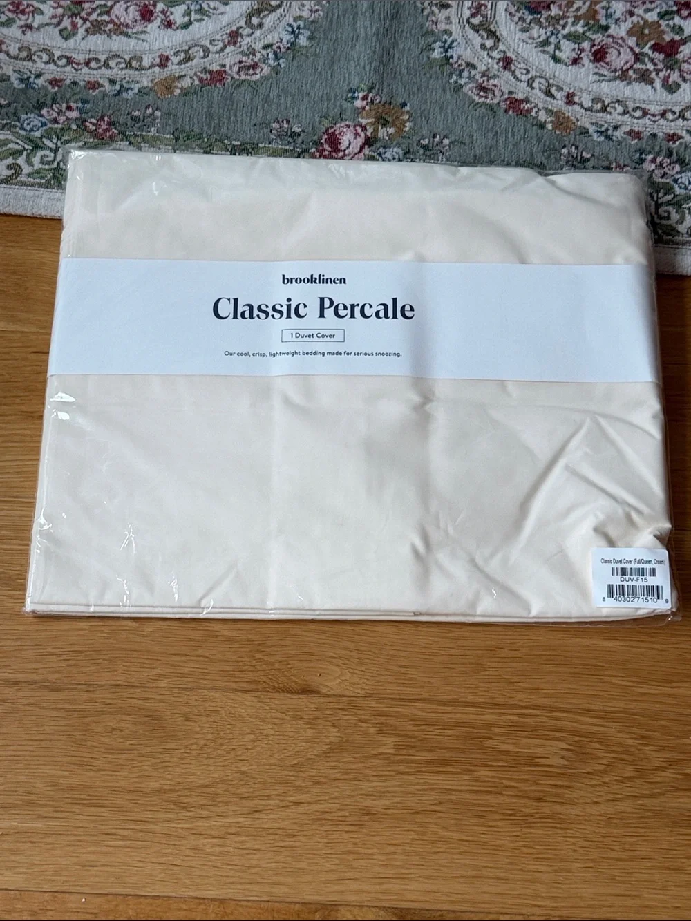 NWT Brooklinen Classic Percale Duvet Cover - Color Cream Size Queen/Full